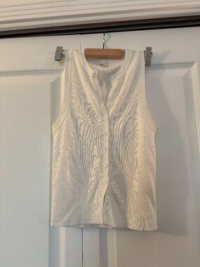 White Button Up Tank